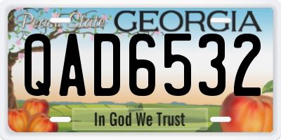 GA license plate QAD6532
