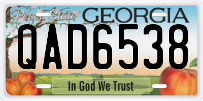 GA license plate QAD6538