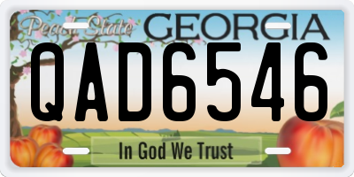 GA license plate QAD6546