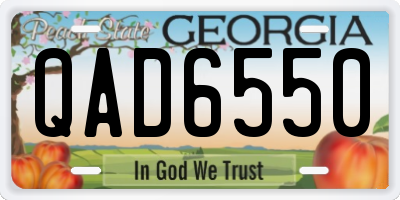 GA license plate QAD6550
