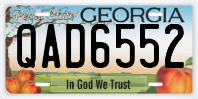 GA license plate QAD6552