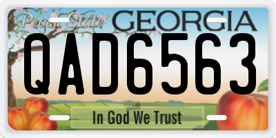 GA license plate QAD6563