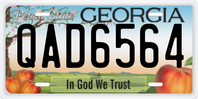 GA license plate QAD6564