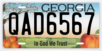 GA license plate QAD6567