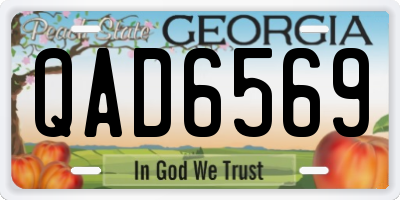 GA license plate QAD6569