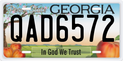 GA license plate QAD6572