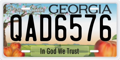 GA license plate QAD6576