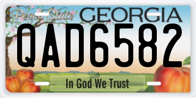 GA license plate QAD6582