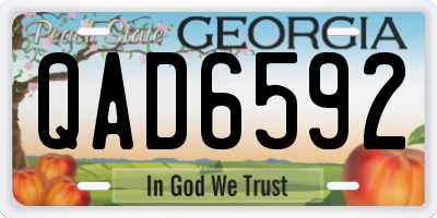 GA license plate QAD6592