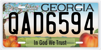 GA license plate QAD6594