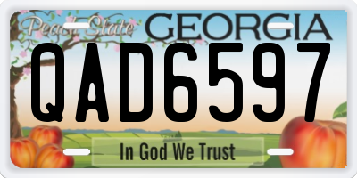 GA license plate QAD6597