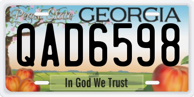 GA license plate QAD6598