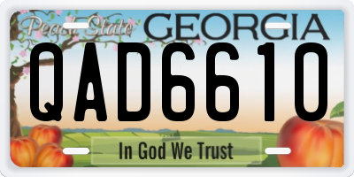 GA license plate QAD6610