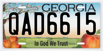 GA license plate QAD6615
