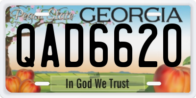GA license plate QAD6620