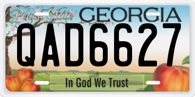 GA license plate QAD6627