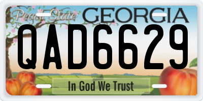 GA license plate QAD6629