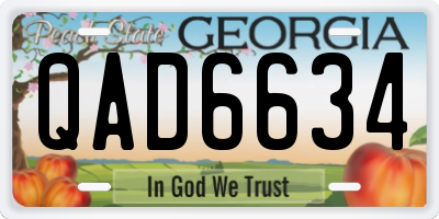 GA license plate QAD6634