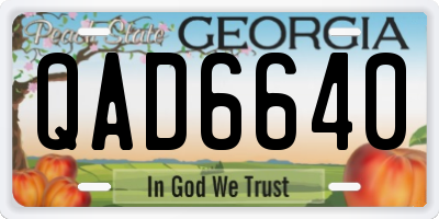 GA license plate QAD6640