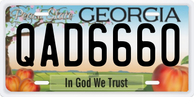 GA license plate QAD6660