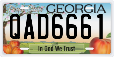 GA license plate QAD6661