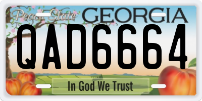 GA license plate QAD6664