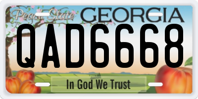 GA license plate QAD6668