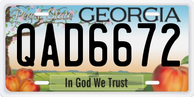 GA license plate QAD6672