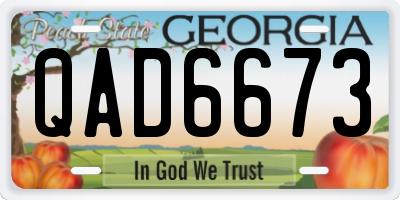 GA license plate QAD6673