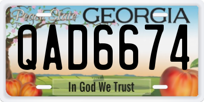 GA license plate QAD6674