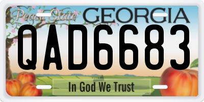 GA license plate QAD6683