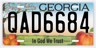 GA license plate QAD6684
