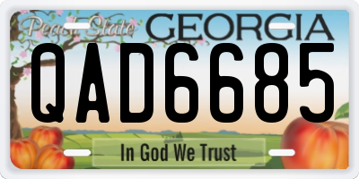 GA license plate QAD6685
