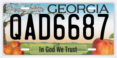 GA license plate QAD6687