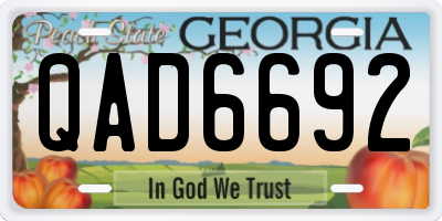 GA license plate QAD6692