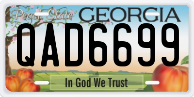 GA license plate QAD6699