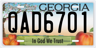 GA license plate QAD6701