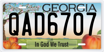 GA license plate QAD6707