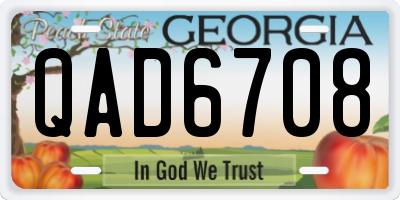 GA license plate QAD6708