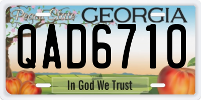 GA license plate QAD6710