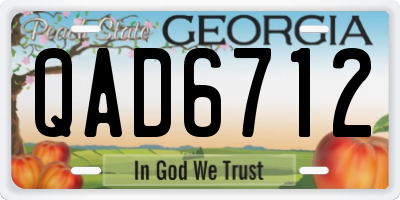 GA license plate QAD6712