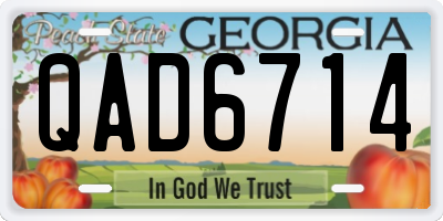 GA license plate QAD6714