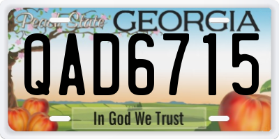 GA license plate QAD6715