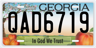 GA license plate QAD6719