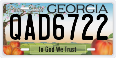 GA license plate QAD6722