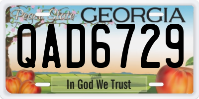 GA license plate QAD6729
