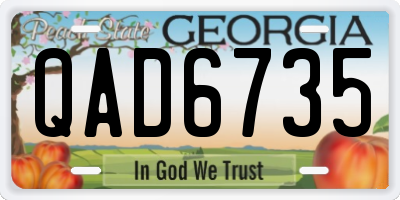 GA license plate QAD6735