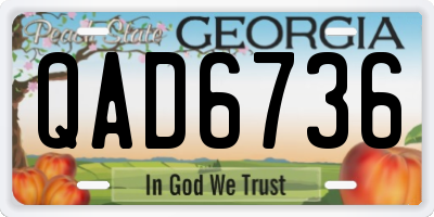 GA license plate QAD6736