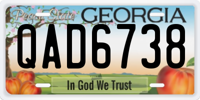 GA license plate QAD6738