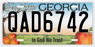 GA license plate QAD6742